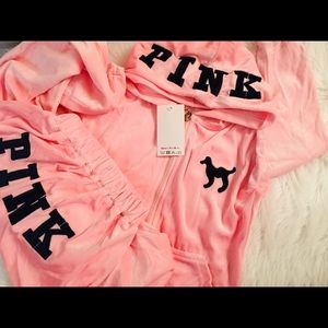 Pink jumpsuit pants and jacket